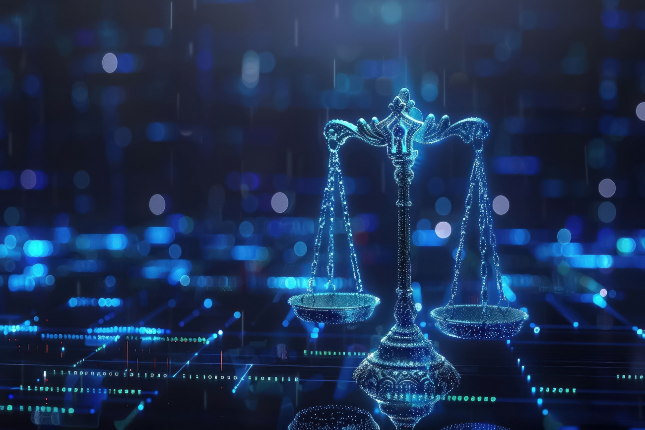 balances-numeriques-de-la-justice-bleues-sur-fond-noir