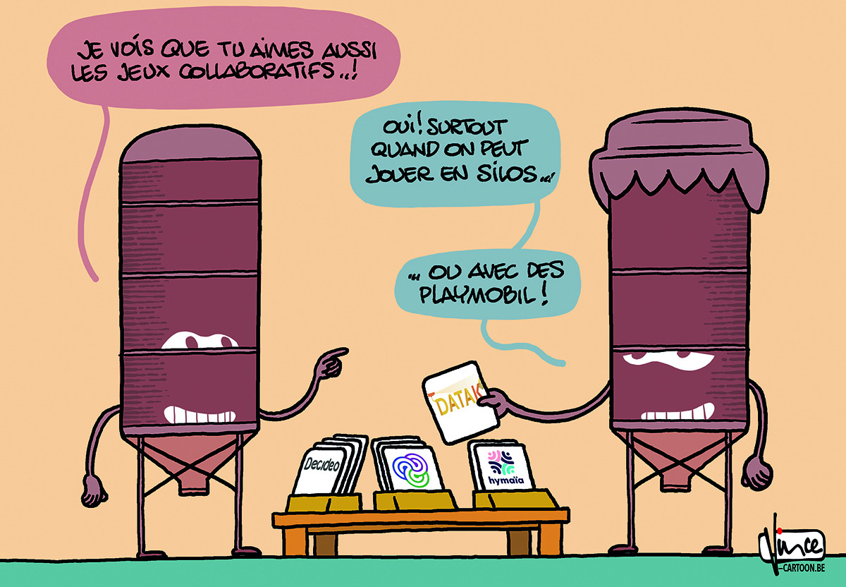 Plusieurs "serious games" existent afin d’embarquer les équipes dans un moment ludique de partage, de découverte et de formation. (Dessin : Vince) serious-game-pro-de-linformation