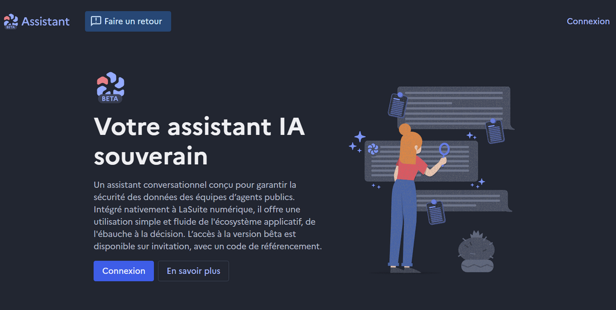 Près d’un million d’agents du réseau interministériel de l'État pourront avoir accès à "L'Assistant". (Gouvernement) plan-amiel-ia-dans-etat
