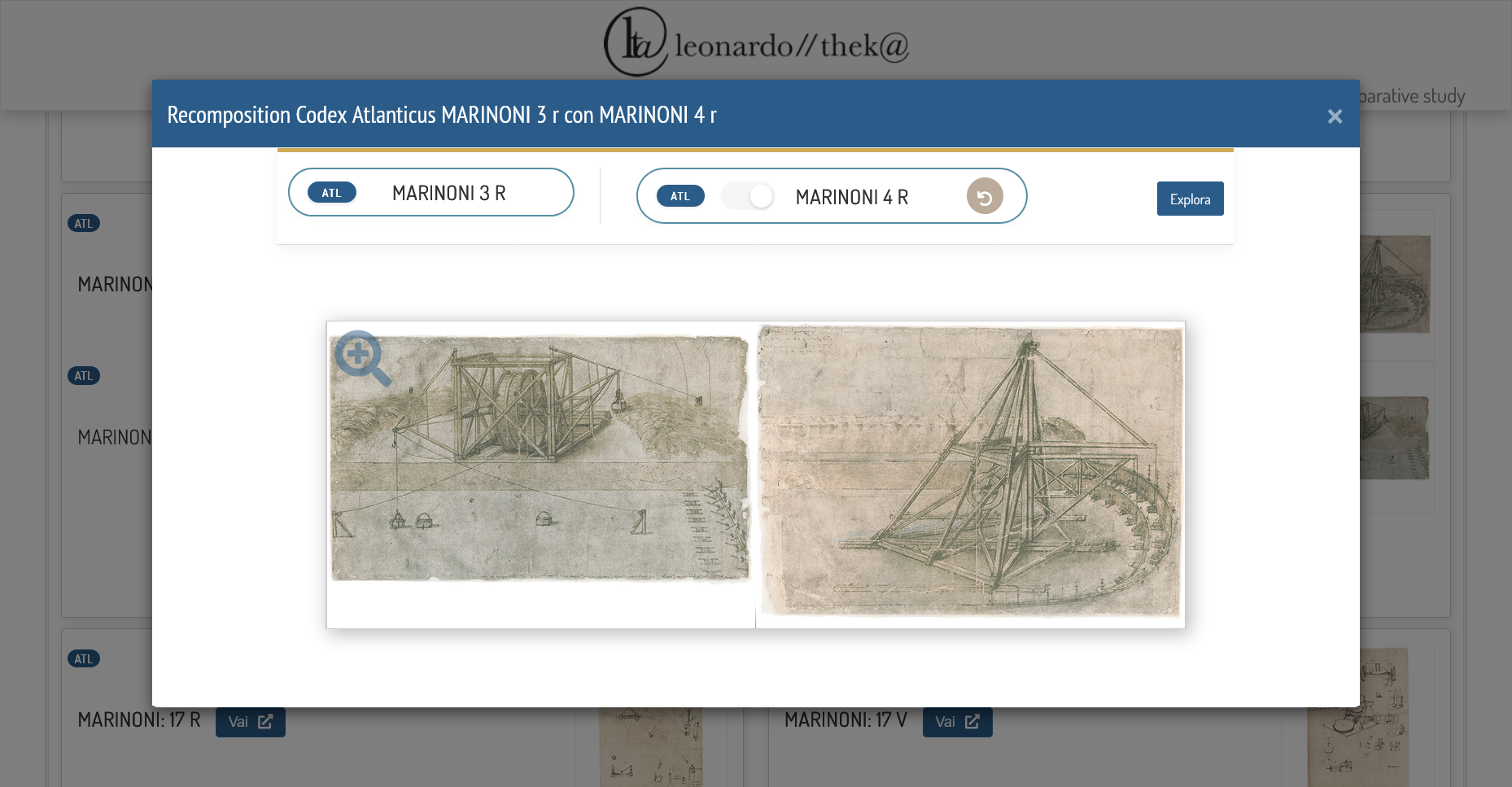 Page d'accueil de la nouvelle bibliothèque numérique Leonardotheka (Museo Galileo de Milan) vie-oeuvreLeonard-de-Vinci-en-ligne-Leonardotheka