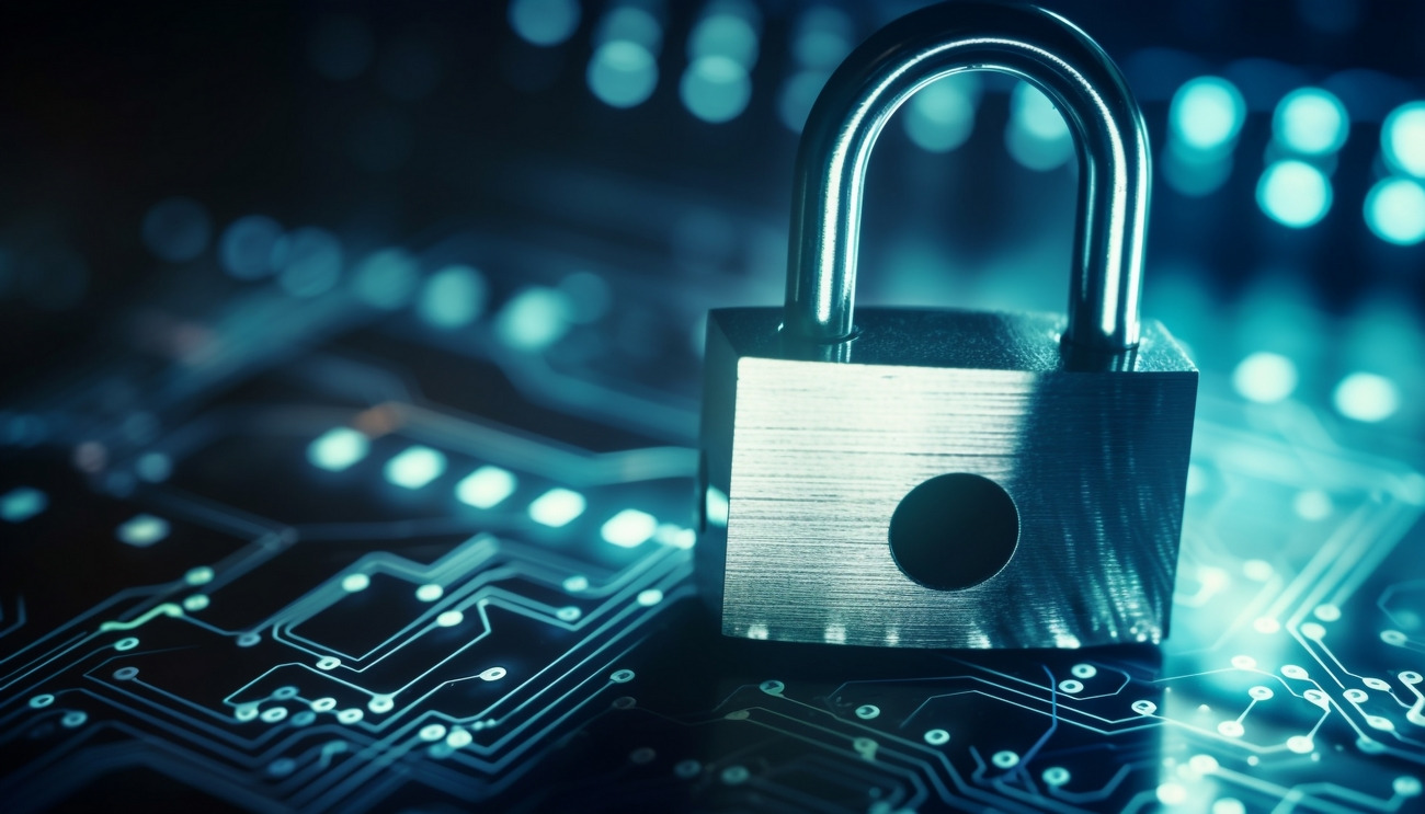 Les solutions de LuxTrust garantissent une chaîne documentaire sécurisée de bout-en-bout. (Magnific/vecstock) visuel-abstrait-securite-numerique-cadenas