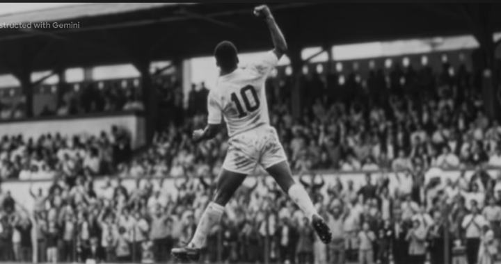 Pelé après avoir inscrit le plus beau but de sa carrière (Google Creative Lead) plus-beau-but-tous-temps-Pele-reconstitue-grace-IA-archives