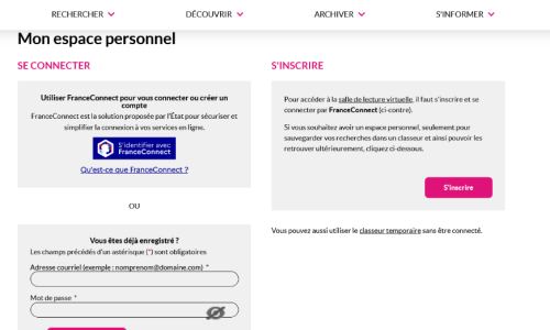 L'accès à la salle de lecture de lecture virtuelle se fait via France Connect (Archives départementales de l'Aveyron) Archives-departementales-Aveyron-ouvrent-salle-lecture-virtuelle