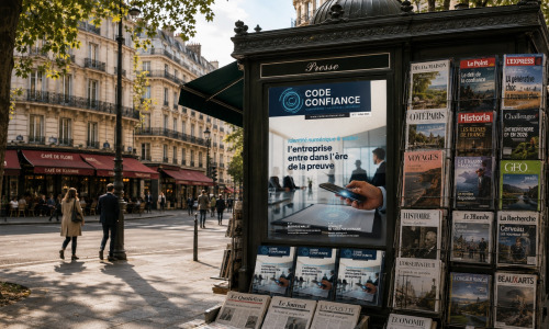 photographie-generee-par-ia-kiosque-journaux-publicite-magazine-code-confiance