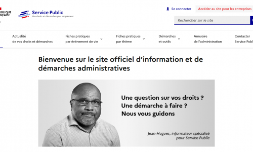 Page d'accueil du site officiel Service Public (DILA) nouvelle-URL-site-Service-Public